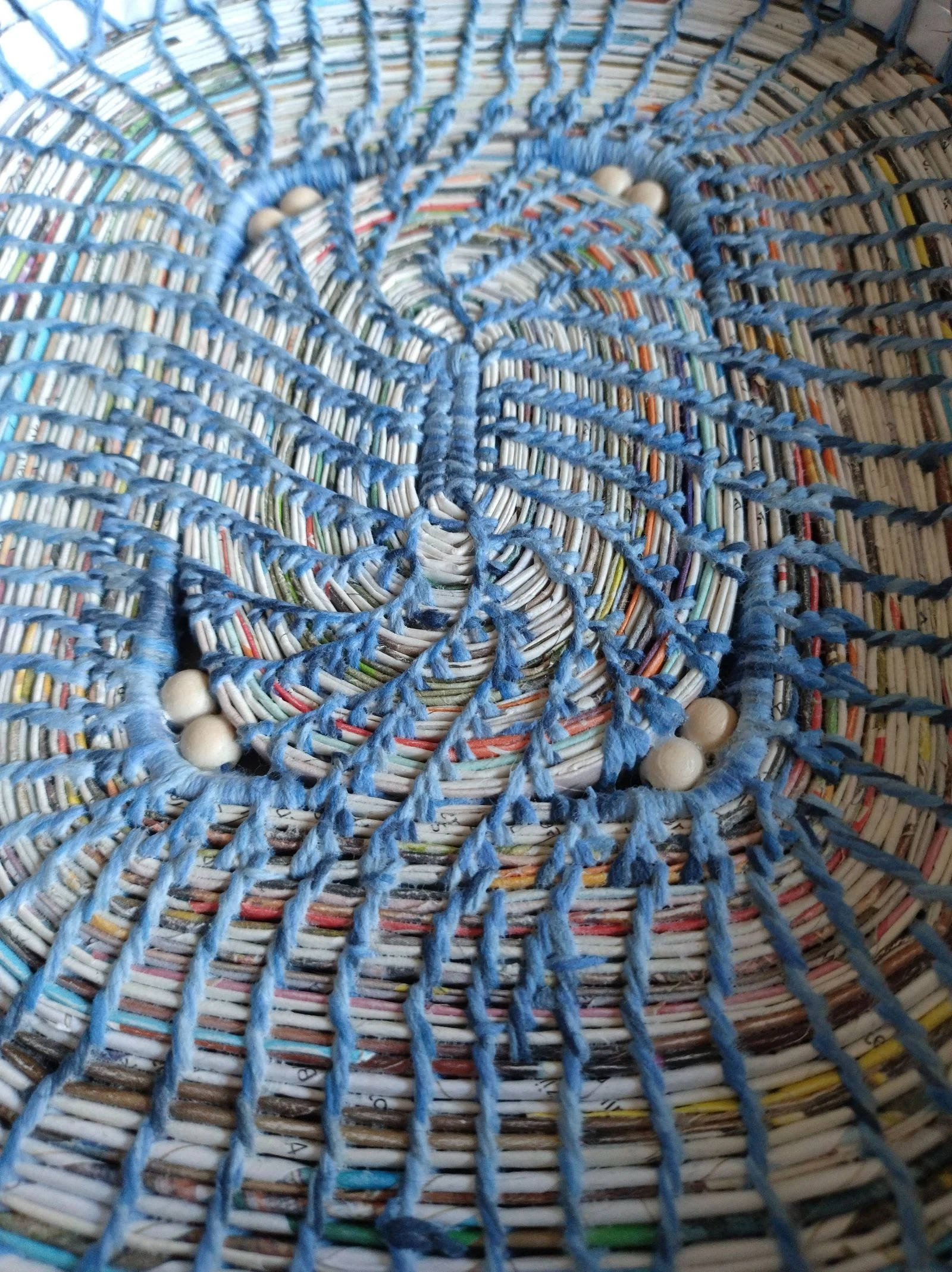 Mão feita de tiras de papel, costurada com fio de algodão – photo 2